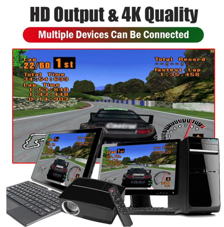 4K Retro Game Console with Wireless Controllers